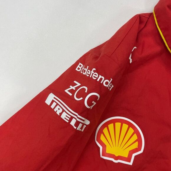 Puma Ferrari Scuderia F1 Team button Up Shirt Men XXL Red 763601 01 - Picture 3 of 8